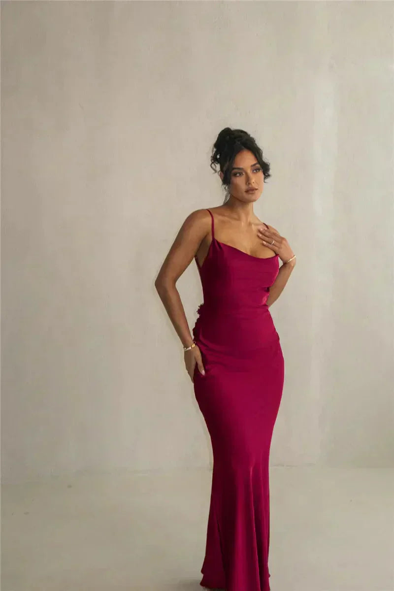 Cassiane - Satin-Blumenkleid