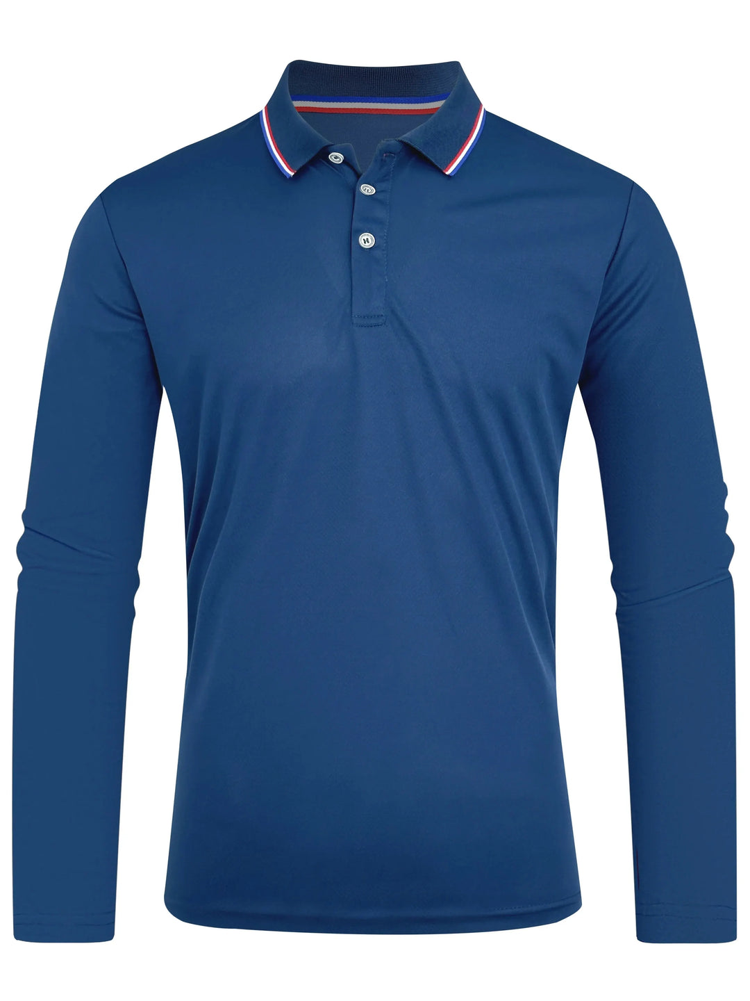 Herren Langarm-Poloshirt mit Knopfleiste und Kontrastkragen | Valcor Zürich