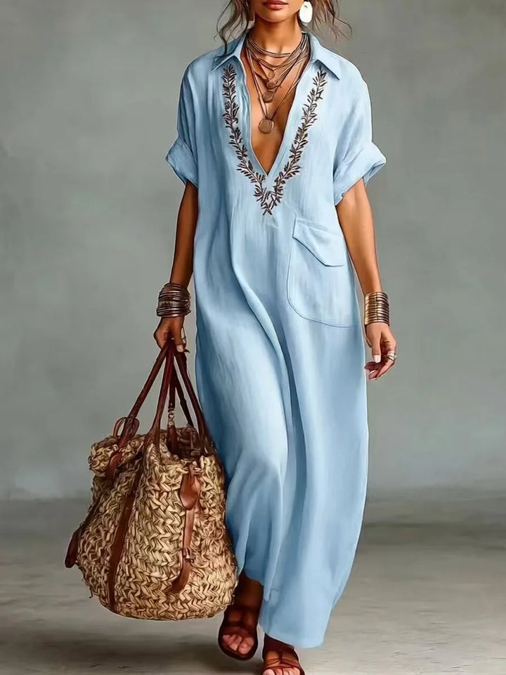 Marta | Bohemian Maxikleid mit floralem Druck