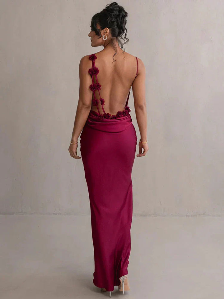Cassiane - Satin-Blumenkleid