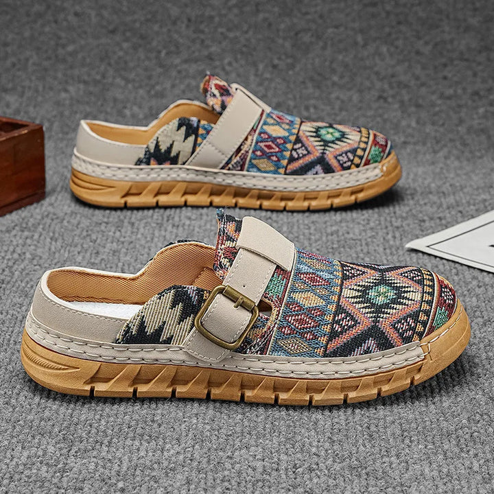 Hannah | Boho-Muster Slip-On Mules Schuhe