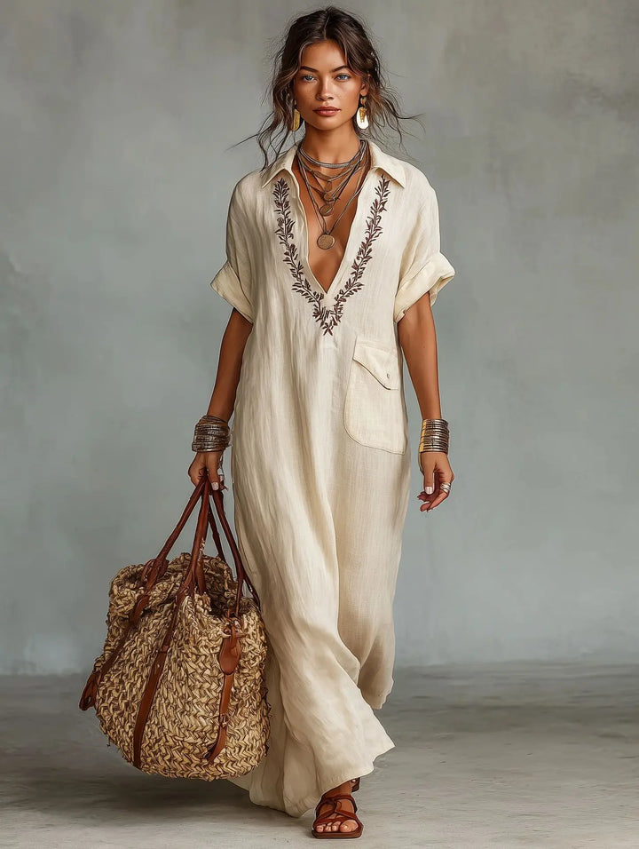 Marta | Bohemian Maxikleid mit floralem Druck