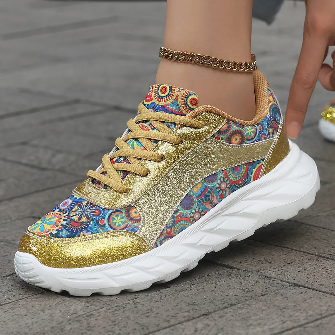 Eloise | Glitzer Plattform Freizeit Sneaker