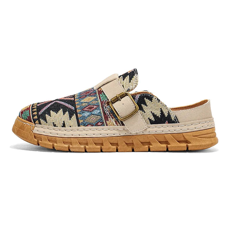 Hannah | Boho-Muster Slip-On Mules Schuhe