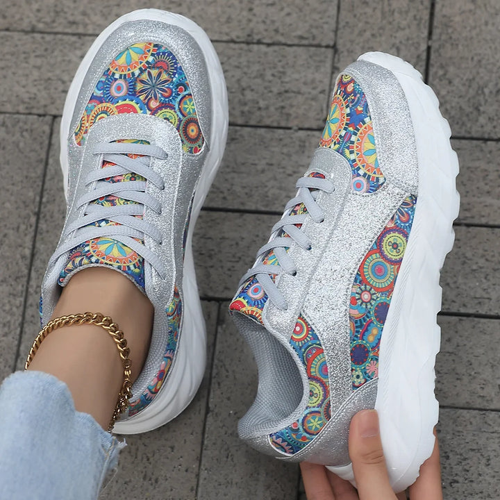 Eloise | Glitzer Plattform Freizeit Sneaker