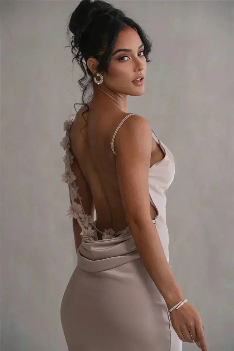 Cassiane - Satin-Blumenkleid