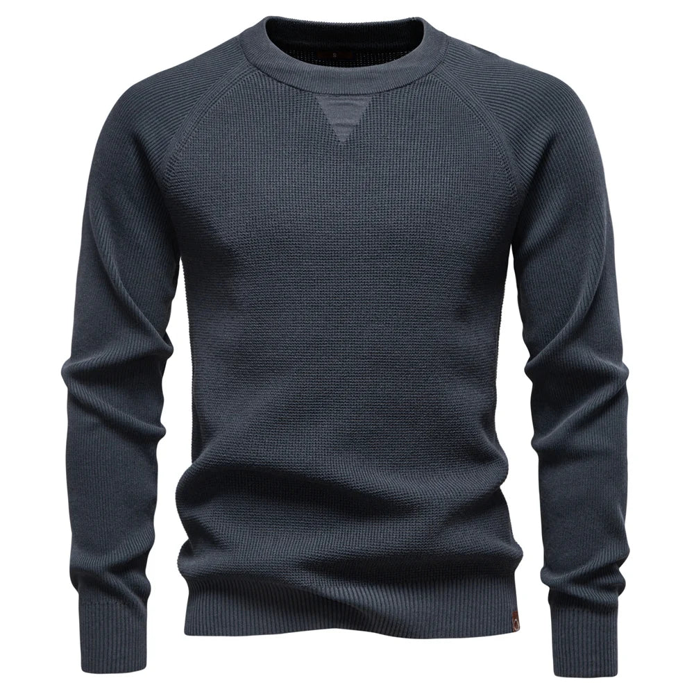 Herren Strickpullover mit Rundhalsausschnitt und Raglanärmeln | Valcor Zürich