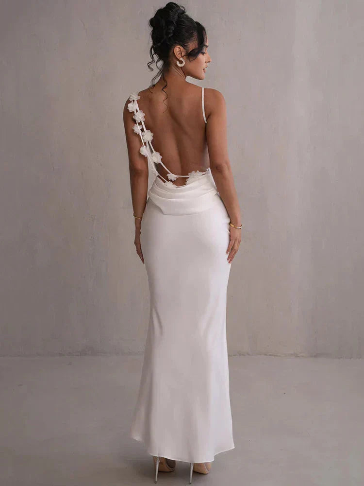 Cassiane - Satin-Blumenkleid