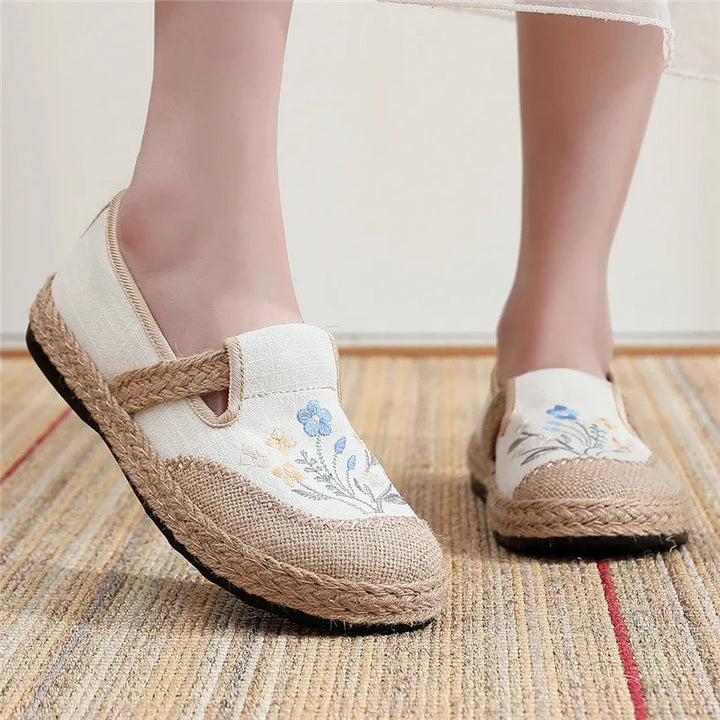 Ella | Boho Bestickte Canvas-Schuhe
