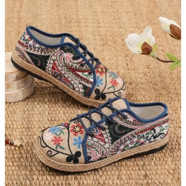 Lily | Gewebte Canvas Schnürschuhe