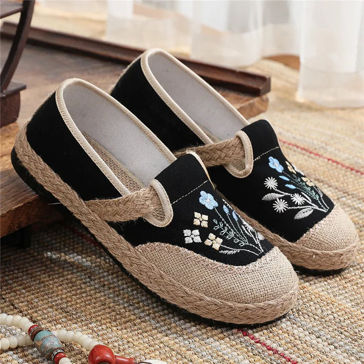 Ella | Boho Bestickte Canvas-Schuhe