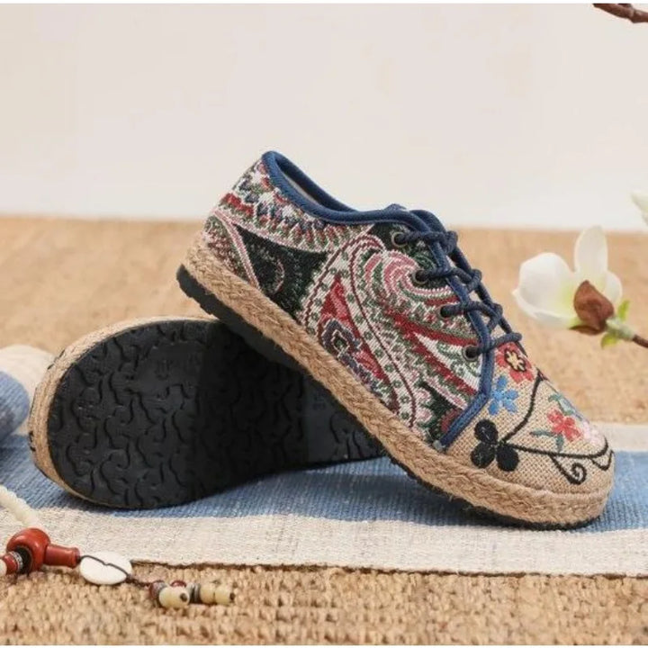 Lily | Gewebte Canvas Schnürschuhe
