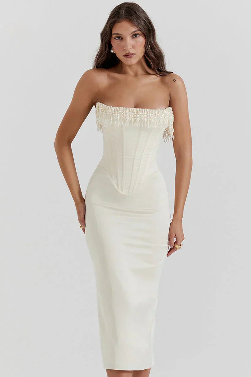 Zahra - Atemhaftes Satin-Midi-Kleid