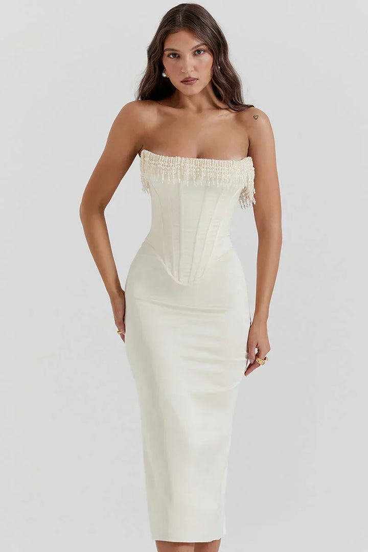 Zahra - Atemhaftes Satin-Midi-Kleid