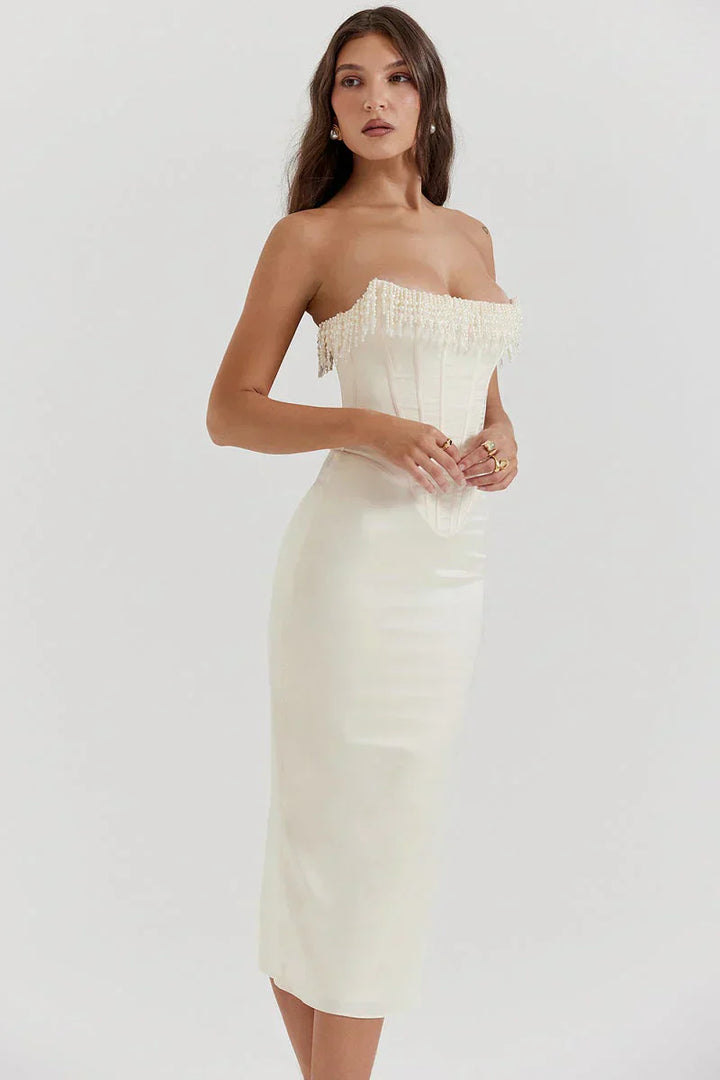 Zahra - Atemhaftes Satin-Midi-Kleid