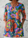 Blythe | Lange Bluse mit V-Ausschnitt