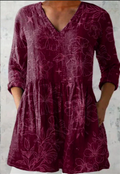 Florenz | Lange Bluse mit V-Ausschnitt