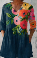 Genevieve | Lange Bluse mit V-Ausschnitt