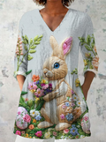 Marguerite | Lange Bluse mit V-Ausschnitt