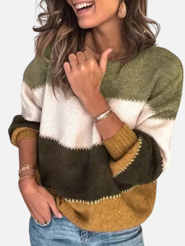 Kirsten | Gestreifter Strickpullover mit Rundhalsausschnitt
