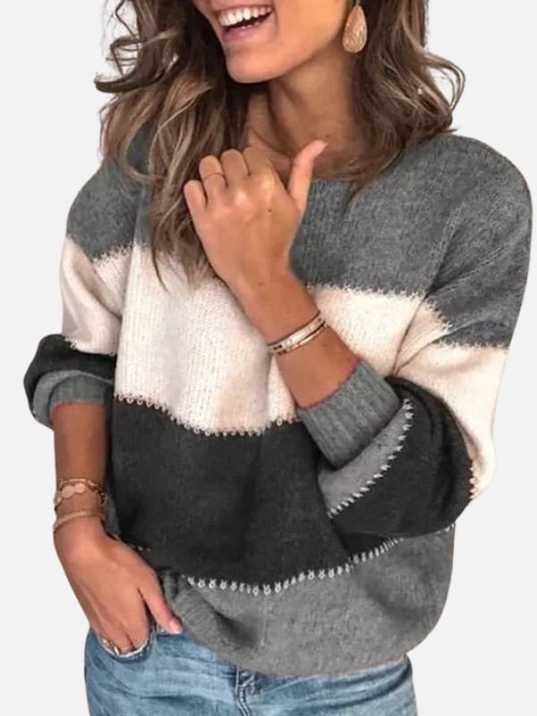 Kirsten | Gestreifter Strickpullover mit Rundhalsausschnitt