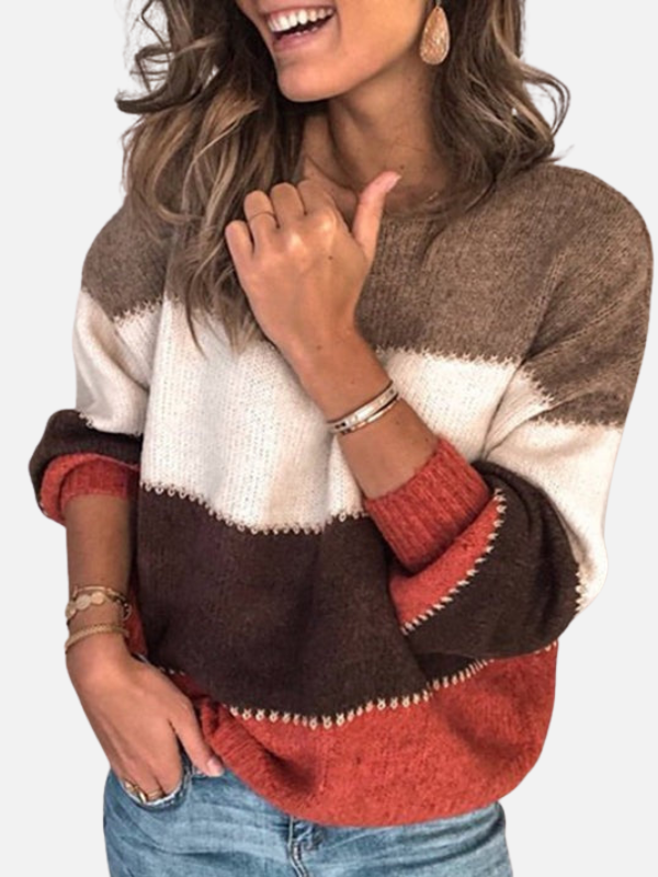 Kirsten | Gestreifter Strickpullover mit Rundhalsausschnitt