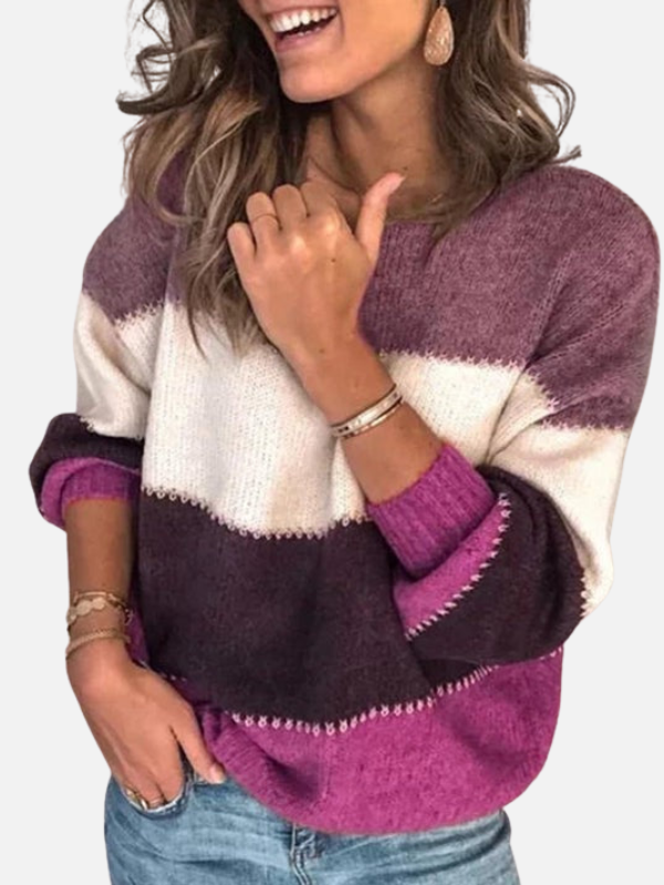 Kirsten | Gestreifter Strickpullover mit Rundhalsausschnitt
