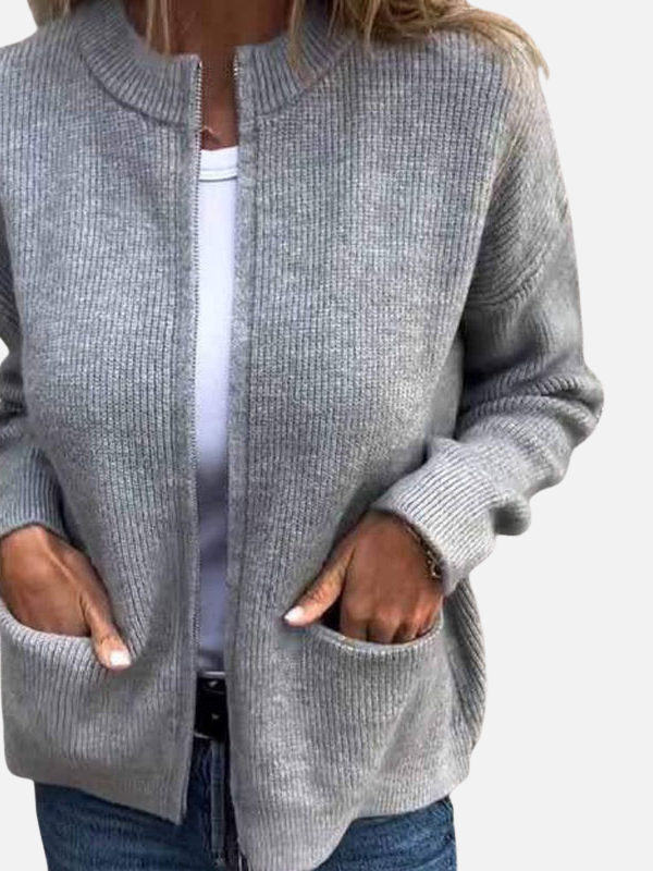 Karen | Strickjacke mit Reissverschluss und Taschen