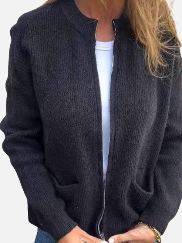 Karen | Strickjacke mit Reissverschluss und Taschen