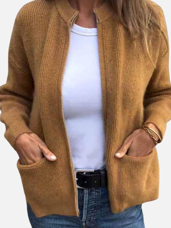 Karen | Strickjacke mit Reissverschluss und Taschen