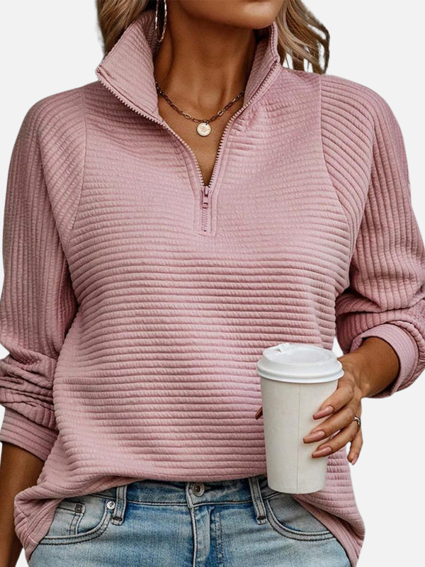 Marianne | Strukturierter Half-Zip-Pullover mit Kragen