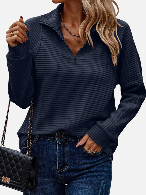 Marianne | Strukturierter Half-Zip-Pullover mit Kragen