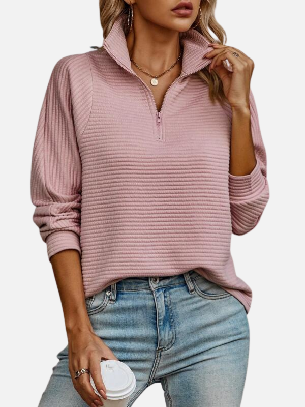 Marianne | Strukturierter Half-Zip-Pullover mit Kragen