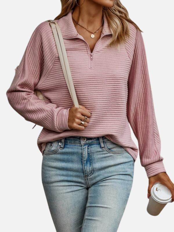 Marianne | Strukturierter Half-Zip-Pullover mit Kragen