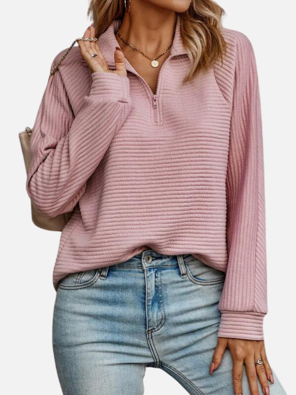 Marianne | Strukturierter Half-Zip-Pullover mit Kragen