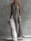 Hanna | Asymmetrisches ärmelloses Maxikleid