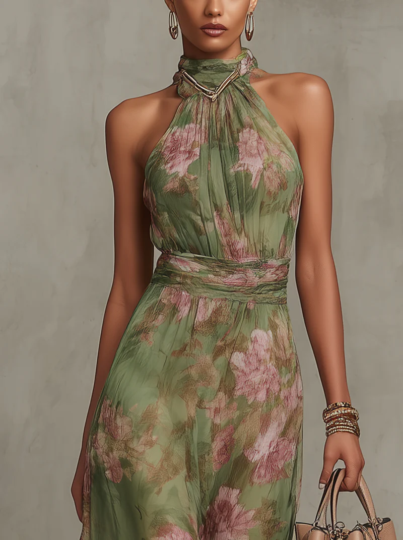 Serena | Florales Halter-Maxikleid