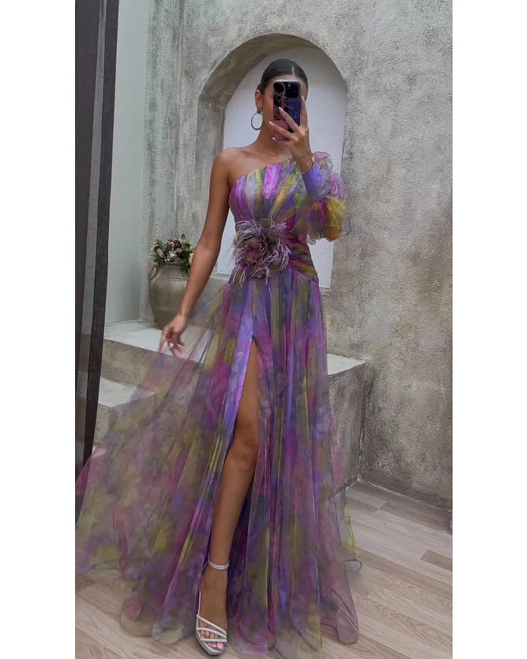 Cecelia - Maxikleid mit einem Ärmel