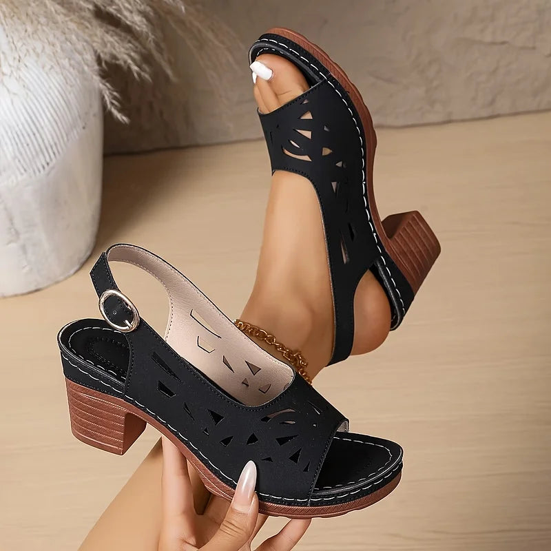 Cristy | Sandalen mit Blockabsatz und Knöchelriemen