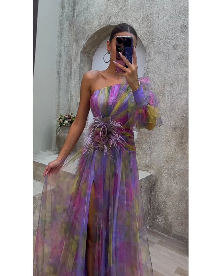 Cecelia - Maxikleid mit einem Ärmel
