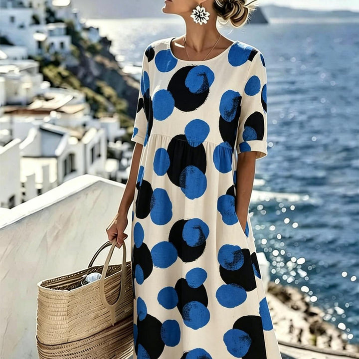 Celeste™ | Küsten-Punkte Midi-Kleid