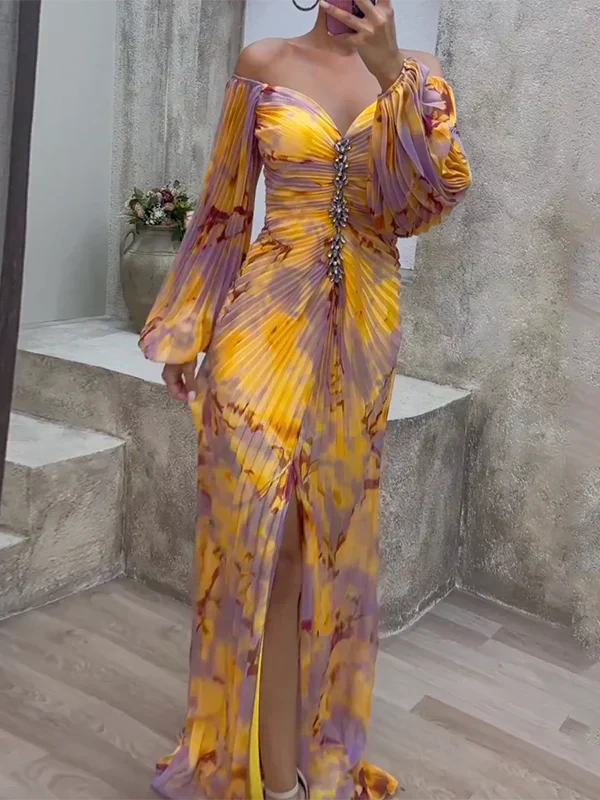 Gisselle - V-Ausschnitt Maxikleid