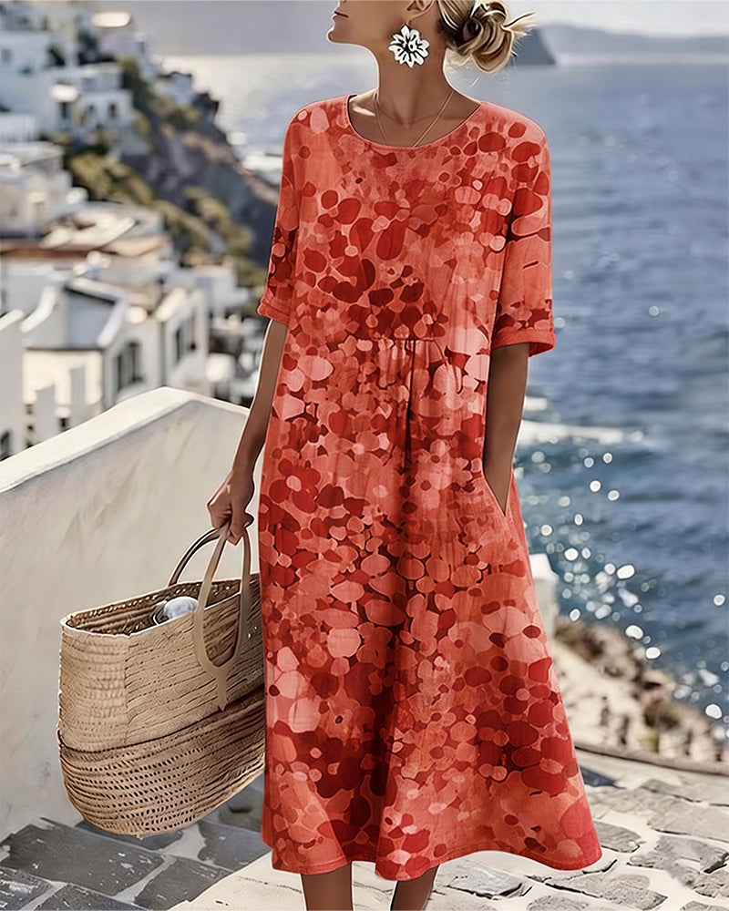 Elena™ - Elegantes Blumenkleid für den Sommer in Midi-Länge