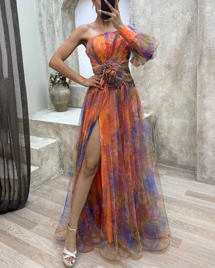 Cecelia - Maxikleid mit einem Ärmel