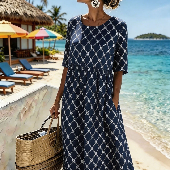 Nadia™ | Küsten-Eleganz Midi-Kleid