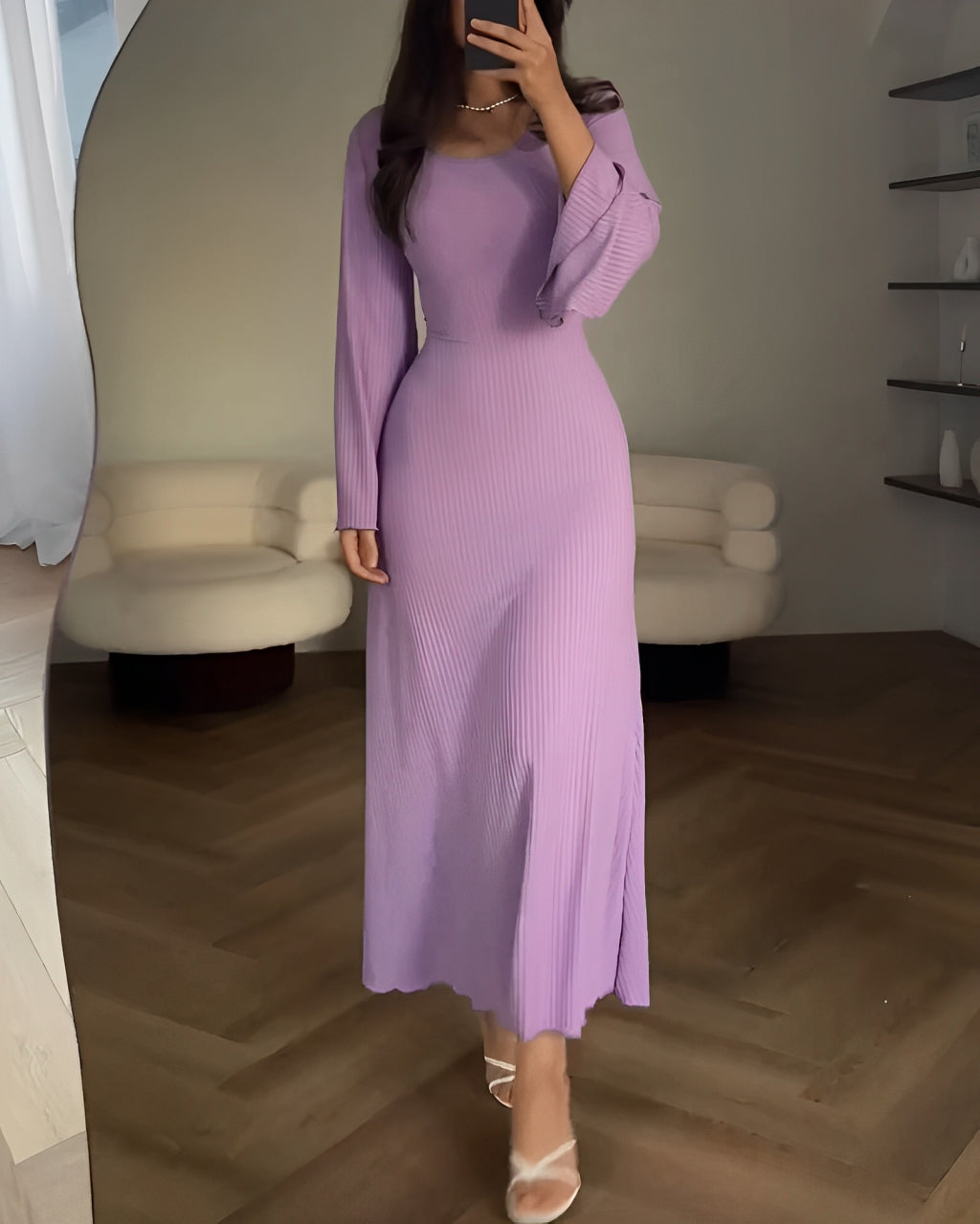 Aiah - Elegantes Strick-Maxikleid