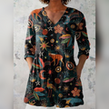 Adeline | Lange Bluse mit V-Ausschnitt
