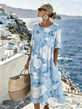 Skye™ | Elegantes florales Midi-Kleid für die Küste
