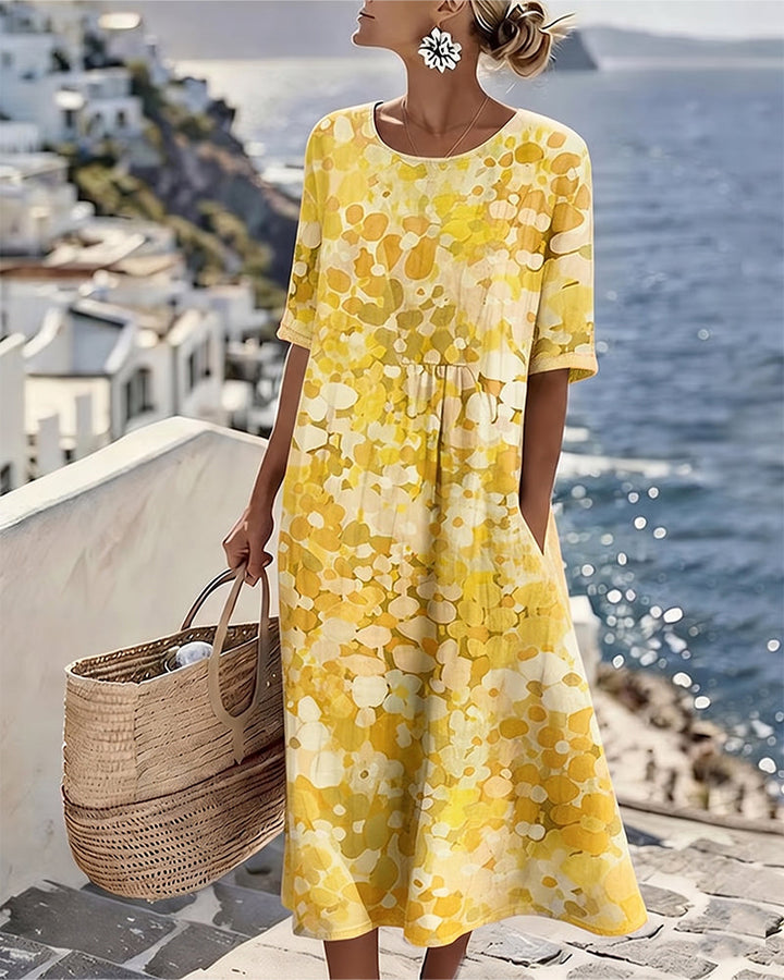 Elena™ - Elegantes Blumenkleid für den Sommer in Midi-Länge