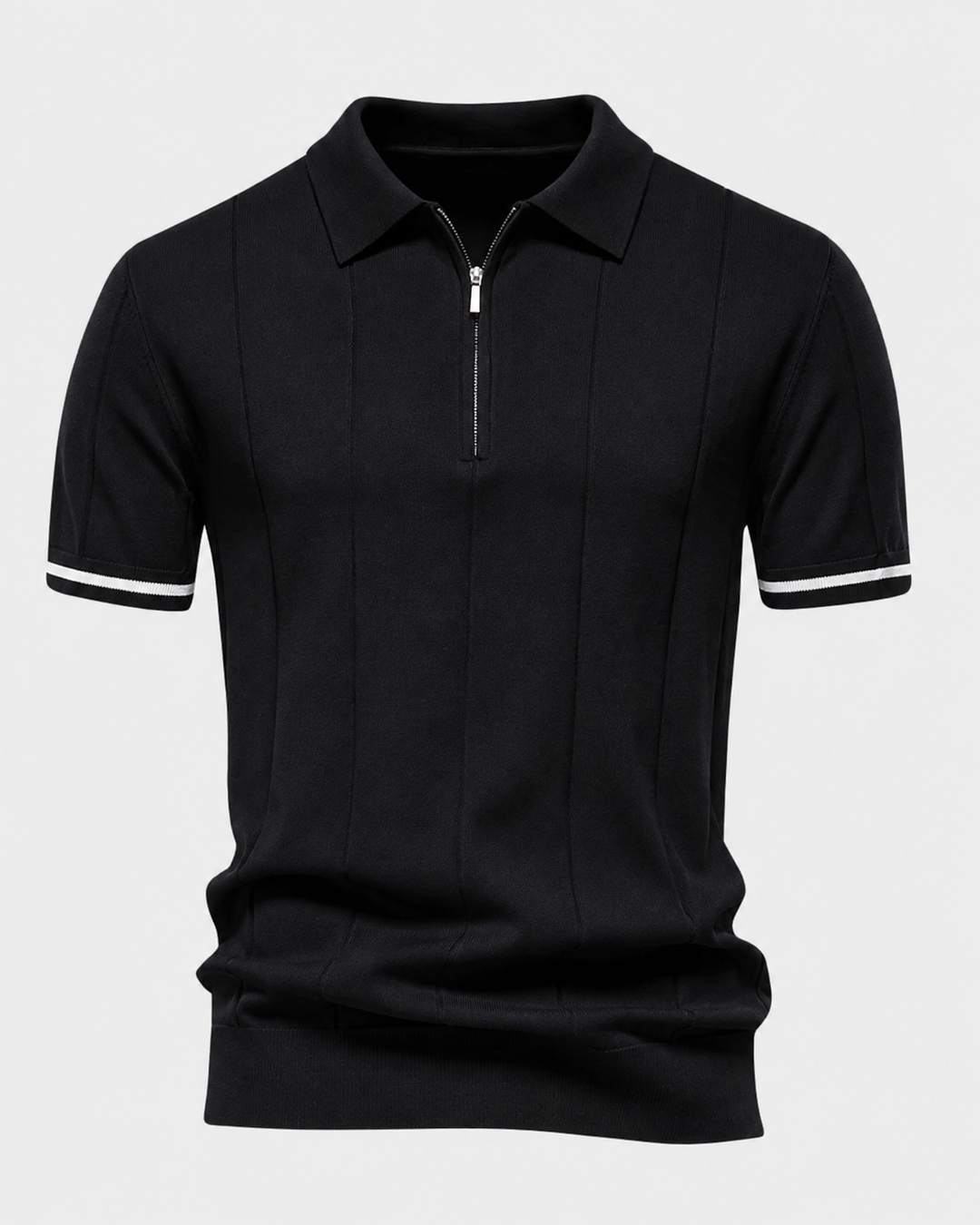 Clark | Strick Zip Polo-Shirt